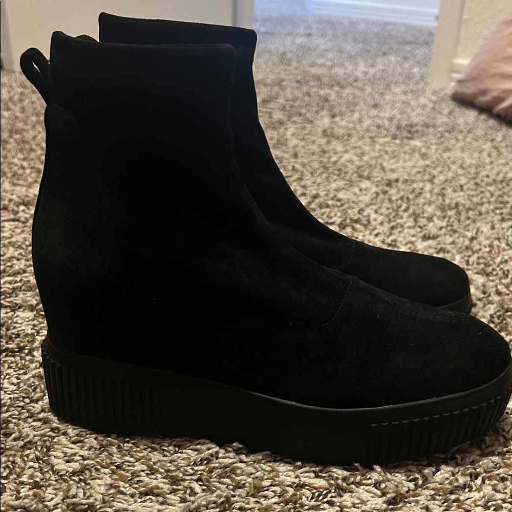 Steve Madden Black Suede Ankle Boots